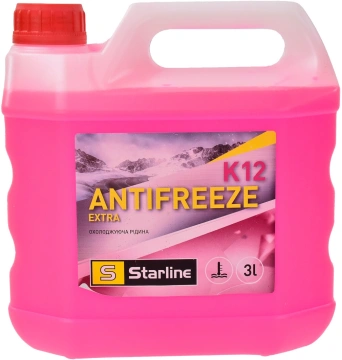 Антифриз Starline Extra K12 G-12+ концентрат рожевий -74°C 3л (NA K12-3) (NAK123)