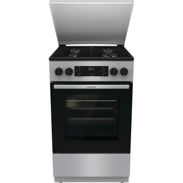 Плита Gorenje комбінована, 62л, 50x60см, метал. кришка, дисплей, емальовані реш, титан (GK5C64SH)
