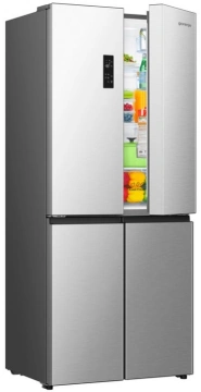 Холодильник SBS Gorenje, 190х65х80см, 4 двері, 311(149)л, А+, NoFrost+, Інвертор , Зона св-ті, Диспл, нерж (NRM819E61X)