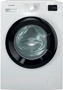 Пральна машина Indesit фронтальна, 6кг, 1200, B, 44.6см, дисплей, пара, інвертор, люк чорний, білий (IM642BMYTIMEUA)