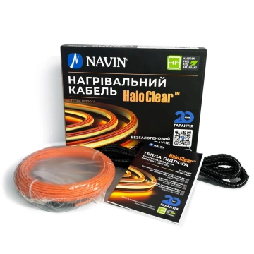 Кабель нагрівальний Navin HaloClear 18/520 двожильний для систем опалення 3.5м кв, 28.9м 520Вт 230В (40-000028-0520)