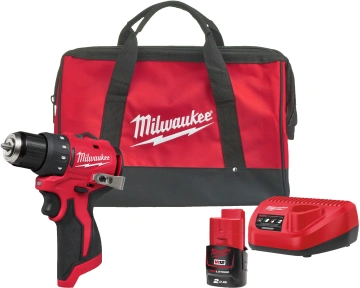 Шурупокрут-дриль акумуляторний Milwaukee M12 BLDDRC-201BRF 12В 2А·год 40Нм 0-1700об/хв ЗП С12 сумка 0.98кг (4933500773)