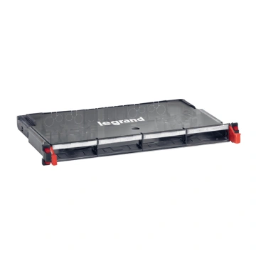 Полка Legrand оптична 19", 1U, висувна модульна для оптичних вставок, неукомплектована (032100)