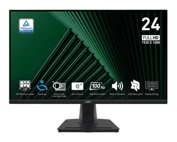 Монітор MSI 23.8" PRO MP245G D-Sub, HDMI, DP, MM, IPS, 100Hz, 1ms, sRGB 102%, AdaptiveSync (9S6-3PC1CM-004)