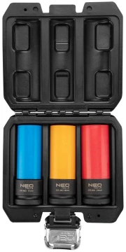 Набір торцевих насадок Neo Tools 1/2", 17,19,21мм 3шт (12-350)