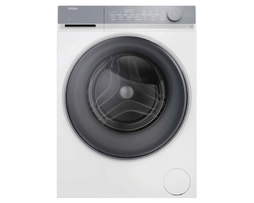 Пральна машина Haier фронтальна, 9кг, 1400, B, 45.2см, дисплей, пара, інвертор, люк сірий, прямий привід, білий (HW90-B14367TU1-S)