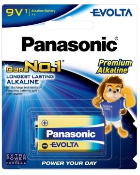 Батарейка Panasonic Evolta лужна 6LR61(6LF22, MN1604, MX1604, Крона) блістер, 1 шт. (6LR61EG/1B)