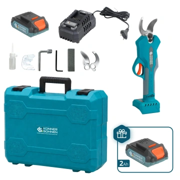 Секатор акумуляторний Konner&Sohnen KS CPS20V-32 Case PLUS 20В акб 2х2А·год d 15-32мм ЗП кейс 0.89кг (KSCPS20V-32CASEPLUS)