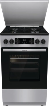 Плита Gorenje комбінована, 70л, 50x60см, метал. кришка, дисплей, IconLed, емальовані реш, титан (GK5C42SH)