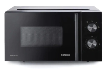 Мікрохвильова піч Gorenje, 20л, мех. керув., 700Вт, гриль, інвертор, чорний (MO20E1B5)