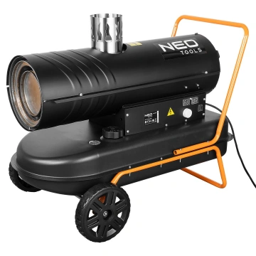 Теплова гармата дизельна Neo Tools, прямого нагріву, 20кВт, 180м2, 750м3/год, колеса, чорний, 23.16кг (90-086-1)