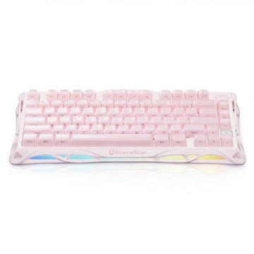 Клавіатура механічна GravaStar Mercury K1 80keys, GravaStar x Kailh Cheery Pink, EN, BT/WL/USB, Sakura Pink (GSK1_P_PNK)