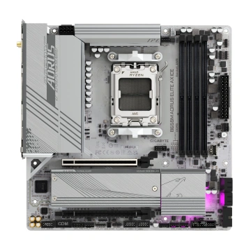 Материнська плата GIGABYTE B650M A ELITE AX ICE sAM5 B650 4xDDR5 M.2 HDMI DP Wi-Fi mATX (B650M_A_ELITE_AX_ICE)