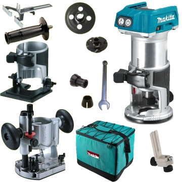 Фрезер акумуляторний Makita Li-ion LXT 18 В цанга 6.35мм 10000-30000об/хв 1.8кг без АКБ та ЗП (DRT50ZX2)