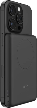 Акумулятор портативний літій-іонний Power Bank Belkin 5000мА·год, 15Вт/Qi2 7.5Вт, Slim Magnetic Ring, чорний (BPD020HQBK)