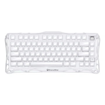 Клавіатура механічна GravaStar Mercury K1 80keys, GravaStar x Kailh Cheery Pink, EN, BT/WL/USB, Opaline White (GSK1_WHT)
