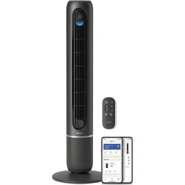 Вентилятор Philips колонний Series 7000, 30Вт, пульт ДУ, режим " Бриз", сенсорний дисплей, таймер, темно-сірий (CX7550/01)