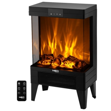 Камін електричний, декоративний Neo Tools, 50/60Гц, 2000Вт, 2 режими, таймер, чорний 4.8кг (90-159)