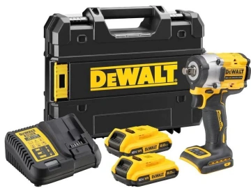 Гайковерт ударний акумуляторний DeWALT XR Li-Ion 18В акб 2х2А·год 610Нм 2500об/хв 3550уд/хв 1/2" кейс TSTAK, ЗП 1.1кг (DCF921D2T)