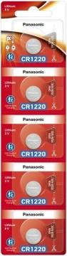Батарейка Panasonic літієва CR1220 блістер, 5 шт. (CR-1220/5BE)