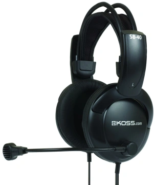 Гарнітура комп'ютерна стерео Over-ear Koss SB40 2x3.5мм, Uni Mic, 2.4м, Чорний (194738.102)