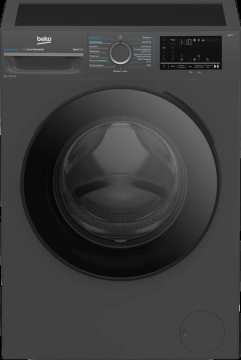 Пральна машина Beko фронтальна, 8кг, 1400, A, 50см, дисплей, пар, інвертор, темно-сірий (BM3WFU48415APAA2)