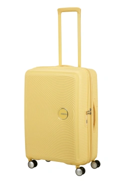Валіза American Tourister, Soundbox, поліпропілен, середня, 67см, 71.5/81л, TSA, 4 колеса, EXP, пастельно-жовтий (32G*16002)