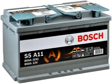 Акумулятор Bosch S5 AGM 12В 80А·год 800А R+ (0 092 S5A 110) (0092S5A110)