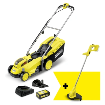 Набір газонокосарка та тример садовий акумуляторні Karcher LMO 18-33+LTR 18-25+Starter kit 18В 1х2.5А·год 33см 35-65мм 35л (9.612-112.0)