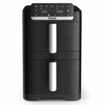 Мультипіч Tefal Easy Fry Crispy Stack, 2700Вт, чаша-6+4л, сенсорне керув., 2 чаши, гриль, пластик, чорний (EY7528E0)