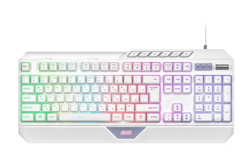 Клавіатура мембранна 2E GAMING KG315 110key, USB-A, EN/UA, RGB, білий (2E-KG315UWT)