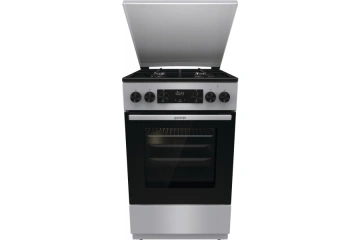 Плита Gorenje комбінована, 62л, 50x60см, метал. кришка, дисплей, емальовані реш, титан (GK5C42SJ)