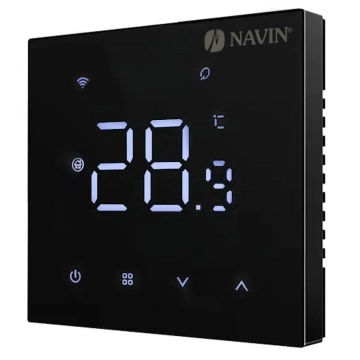 Терморегулятор Navin WT410B-3А 5...35 °C для котлів опалення електронний Wi-Fi Tuya, Smart Life провідне підключення 230В чорний (24-604273-8686)