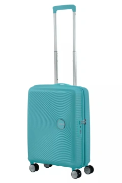 Валіза American Tourister, Soundbox, поліпропілен, мала, 55см, 35.5/41л, TSA, 4 колеса, EXP, бірюзовий (32G*61001)