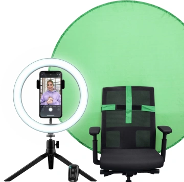 Комплект для стримінгу Trust Maku+ 2-in-1 Streaming Kit, зелений фон та кільцева лампа (24881_TRUST)