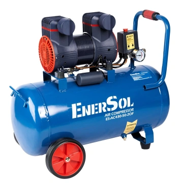 Компресор повітряний EnerSol безолійний 1.68кВт, 50л, 430л/хв, 8бар, 23кг (ES-AC430-50-2OF)