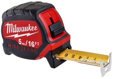 Рулетка Milwaukee WIDE BLADE 6мх16фтх33мм, з фіксатором змотування, АБС-пластик (4932471817)