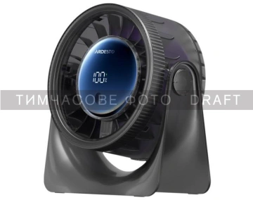 Вентилятор ARDESTO OneBreeze настільний, 12см, дисплей, акумулятор, USB-A Type-C, сірий (FT-M95B)