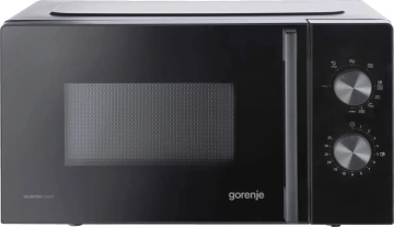 Мікрохвильова піч Gorenje, 20л, мех. керув., 700Вт, гриль, інвертор, чорний (MO20E2B5)