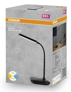 Лампа настільна OSRAM Panan DISK SQ 12W 3000К 4000К 6500К з димером, чорний (4099854475153)