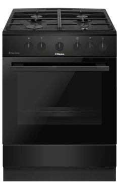 Плита Hansa газова, 67л, 60x60см, чавун, газ контр., чорний мат (FCGM68129)