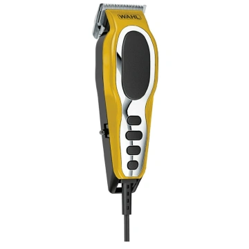 Машинка для стрижки Wahl Close Cut Pro Clipper, від мережі, вібраційний мотор, насадок-6, кейс, сталь, жовтий (79111-1616)