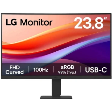 Монітор LG 23.8" HDMI, USB-C, Audio, VA, 100Hz, sRGB 99%, CURVED (24U421A-B)