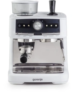 Кавоварка Gorenje ріжкова 2.5л, кавомолка 0,25л, капучинатор, кнопочне керування, білий (GSACM20W)
