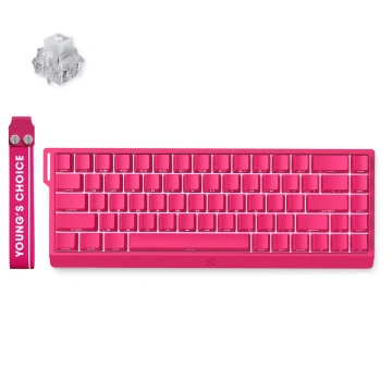 Клавіатура MCHOSE Ace 68 Hall Effect, Ice Rhino Magnetic, 8K, USB-A, RGB, Rose Red (HW-ACE68-28)