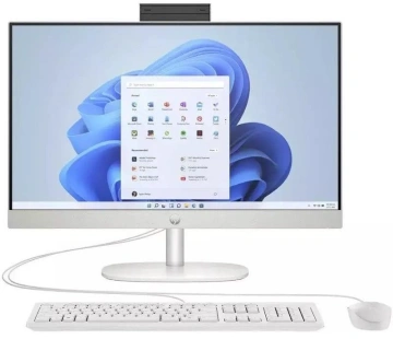 Комп'ютер персональний моноблок HP All-in-One 23.8" FHD IPS AG, Intel U7-155U, 16GB, F512GB, UMA, WiFi, кл+м, DOS, білий (AE0P5EA)
