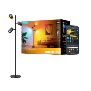 Торшер розумний Govee H60B2 Tree Floor Lamp, 1500Lm, RGBWWIC, WI-FI/Bluetooth, чорний (H60B2311)