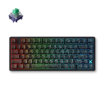Клавіатура MCHOSE Jet 75 Hall Effect, Kailh Magnetic God, 8K, USB-A, RGB, Black Topographic (HW-JET75-10)