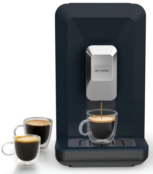 Krups Кавомашина My Coffee 1.5л, зерно, ОLED дисплей, авторецептів - 3, метал, чорний (EA2004E0)