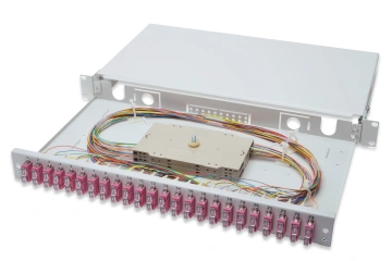 Оптична панель DIGITUS 19' 1U, 24xSC duplex, incl, Splice Cass, OM4 Color Pigtails, Adapter (DN-96322-4)